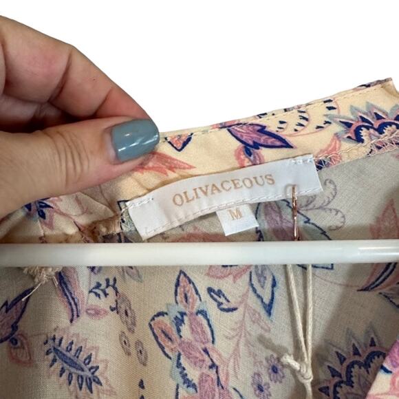 Olivaceous Pink & Purple Colorful Bright Long Sleeve Boho Dress Women Sz M - Picture 7 of 10